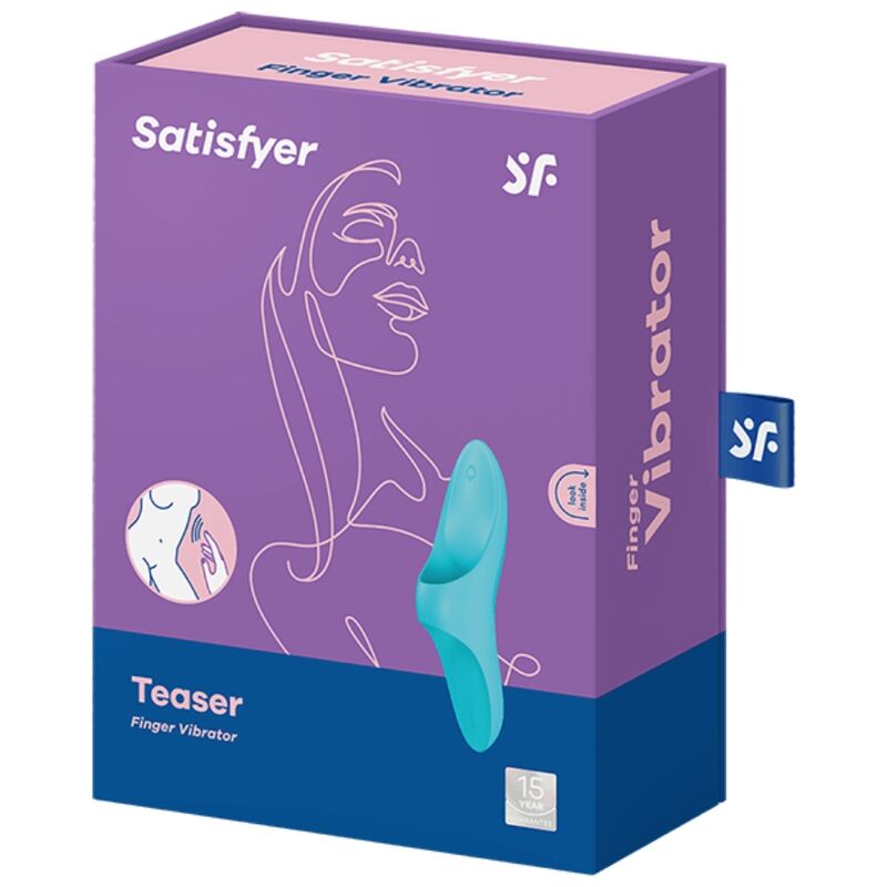 SATISFYER - DEDAL VIBRADOR TEASER AZUL CLARO