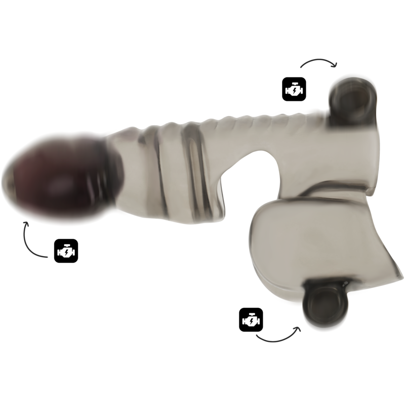 OHMAMA - PENIS AND TESTICLE SLEEVE WITH 3 MOTORS