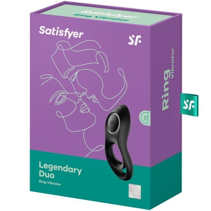 SATISFYER - LEGENDARY DUO ANELL VIBRADOR NEGRE