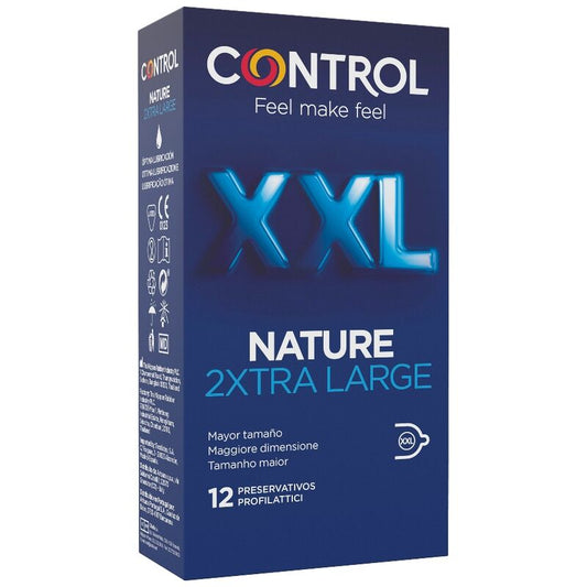 KONTROLL - NATURE 2XTRA STORA XXL KONDOMER - 12 ENHETER