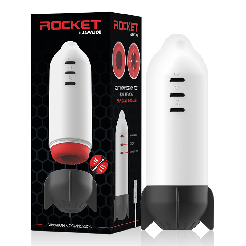 JAMYJOB - ROCKET MASTURBADOR TECNOLOGÍA SOFT COMPRESSION Y VIBRACIÓN