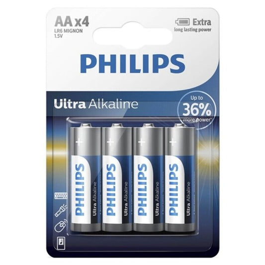 PHILIPS - ULTRA ALKALINE AA LR6 BATTERIBLISTER*4