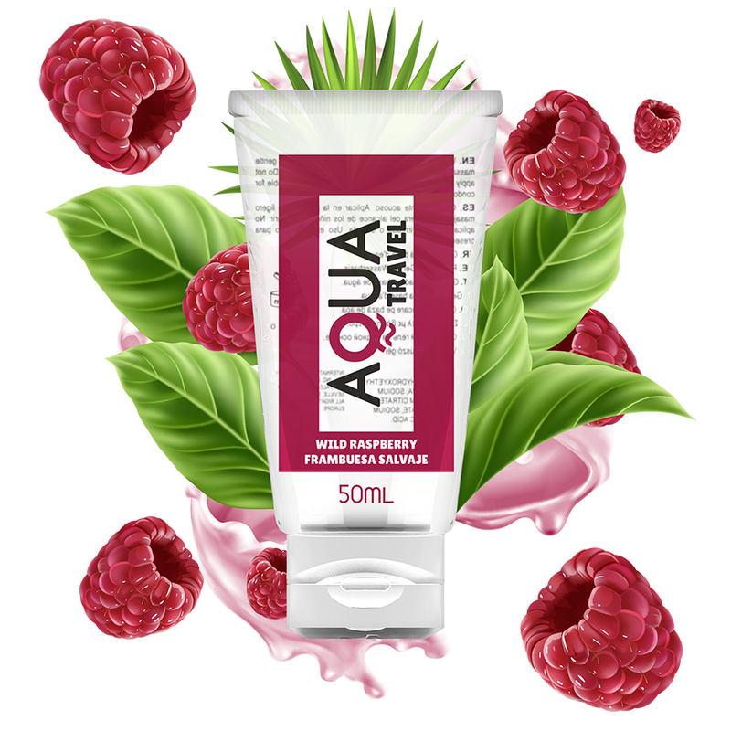 AQUA TRAVEL - WATER-BASED LUBRICANT WILD RASPBERRY FLAVOR - 50 ML