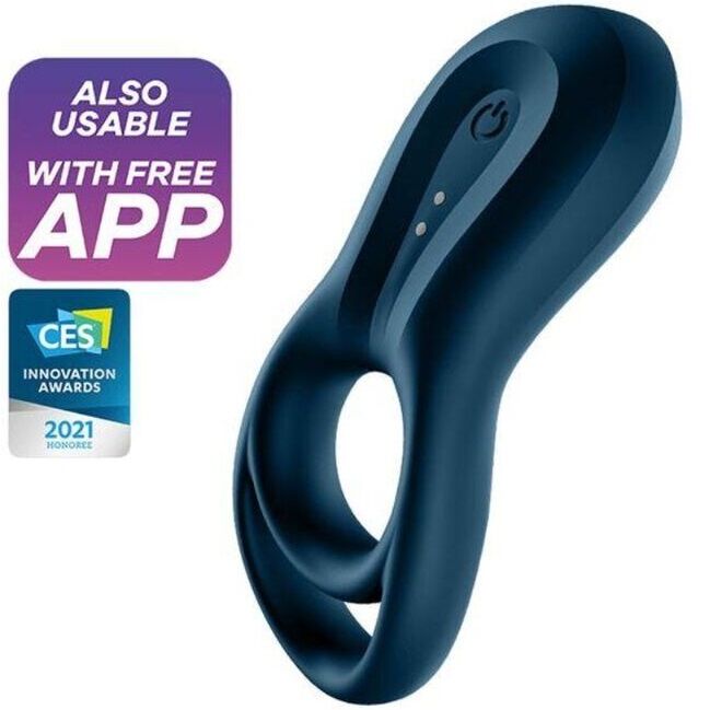 Satisfatia - Epic Duo Blue App Vibrator Ring