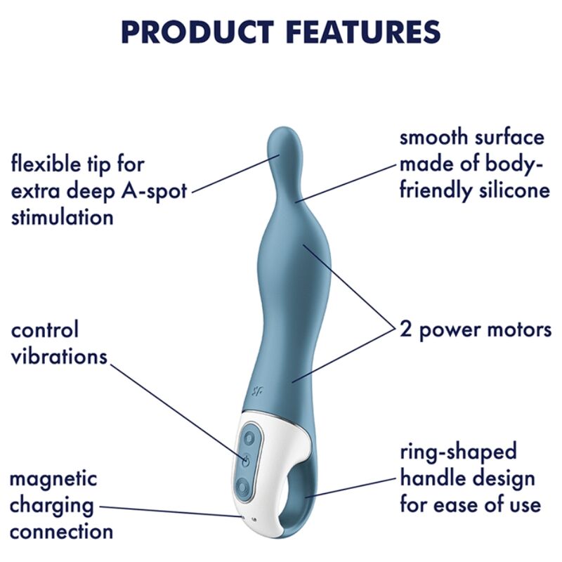 SATISFYER - AMAZING 1 BLUE A-SPOT VIBRATOR