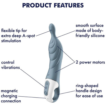 SATISFYER - AMAZING 2 VIBRATOR A-SPOT GRAY