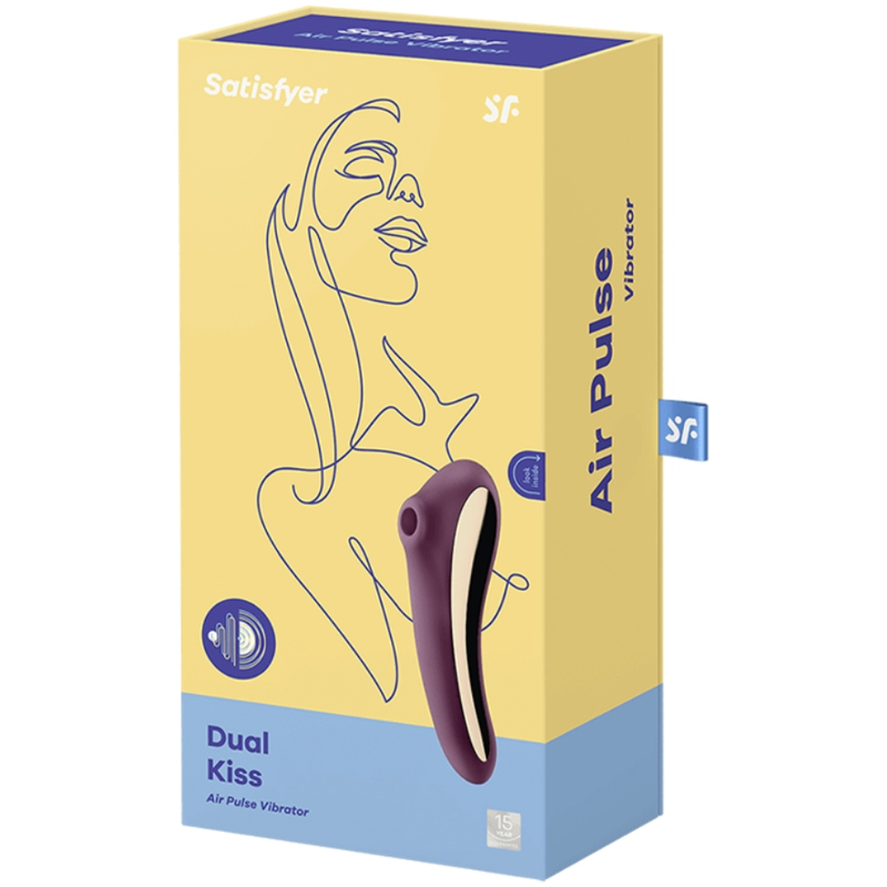 SATISFYER - DUAL KISS CLITORAL STIMULATOR PURPLE