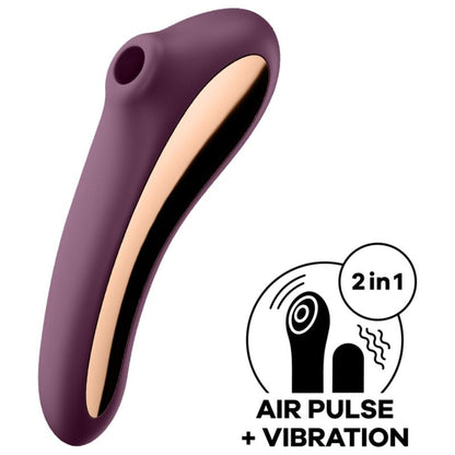 SATISFYER - DUAL KISS CLITORAL STIMULATOR PURPLE