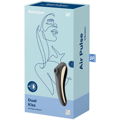 SATISFYER - DUAL KISS CLITORAL STIMULATOR BLACK
