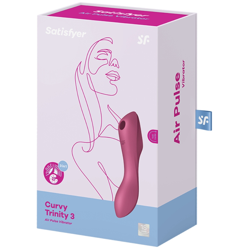 SATISFYER - CURVY TRINITY 3 STIMULATOR AND VIBRATOR RED