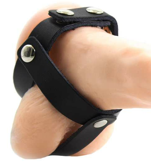 OHMAMA FETISH - LEATHER CHASTITY SHIELD FOR TESTICLES