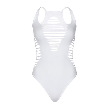 LEG AVENUE - BODY TANGA RACERBACK BLANCO