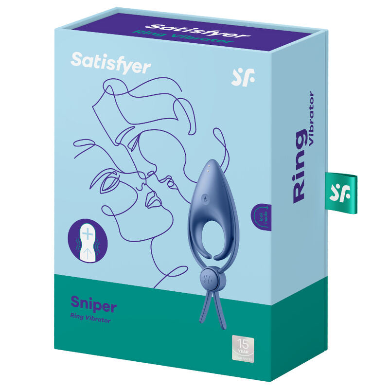 SATISFYER - SNIPER ANELL VIBRADOR BLAU