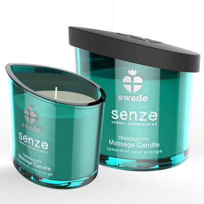 SWEDE - SENZE TRANQUILITY VELA DE MASSAGEM - HORTELÃ-PIMENTA, ROSA, LARANJA