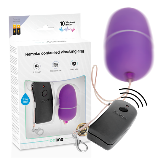 ONLINE - VIBRATING EGG WITH REMOTE CONTROL, PURPLE