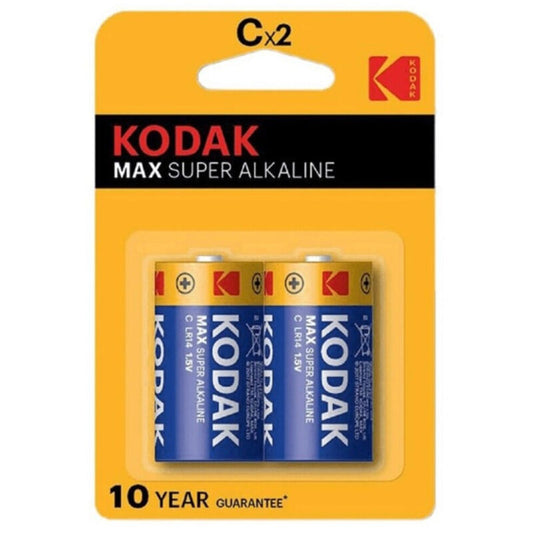 KODAK - MAX ALKALINE BATTERY C LR14 BLISTER*2