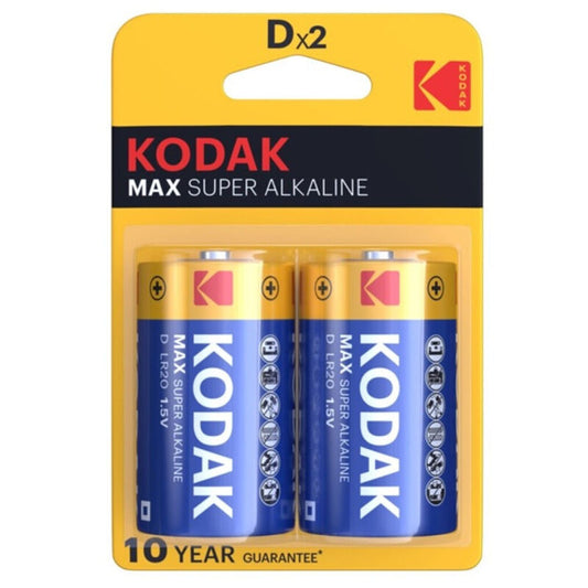 KODAK - MAX D LR20 ALKALINE BATTERI BLISTER*2