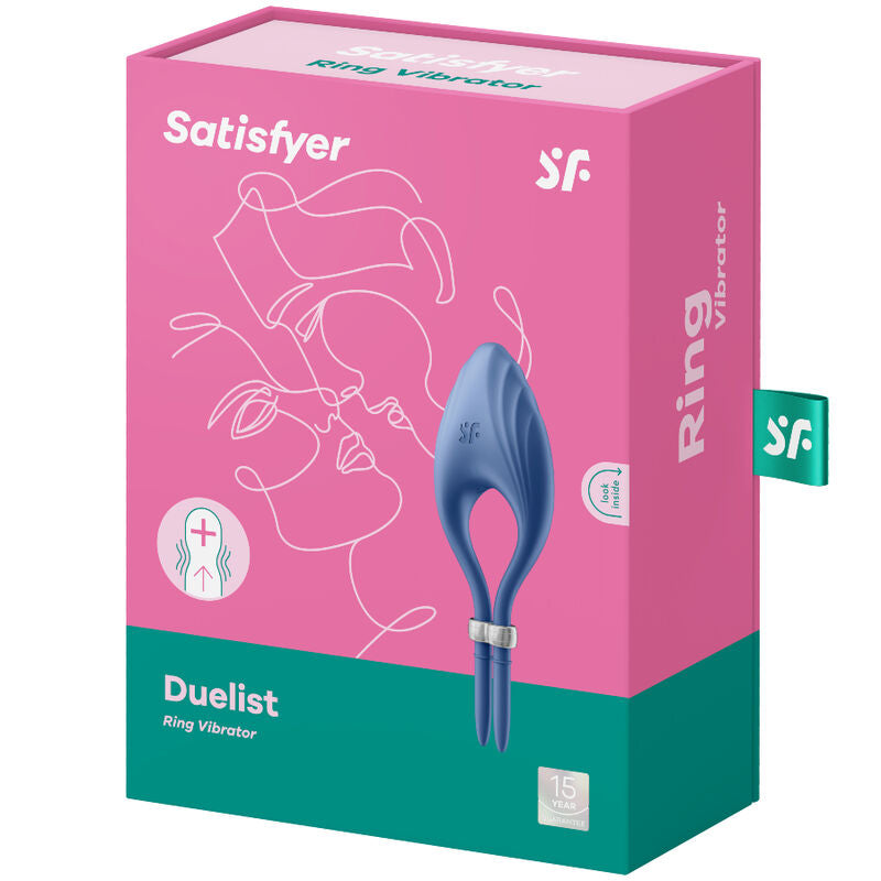 Satisfet: anell de vibrador blau duelista