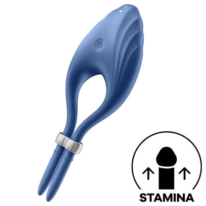 Satisfet: anell de vibrador blau duelista