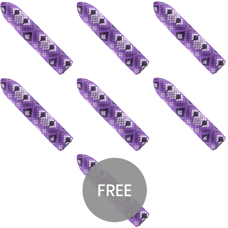 CUSTOM BULLETS - BALA RECARGABLE SNAKE LILA 10 INTENSIDADES 6 + 1 GRATIS