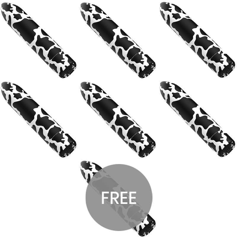 CUSTOM BULLETS - BALA RECARGABLE COW 10 INTENSIDADES 6 + 1 GRATIS