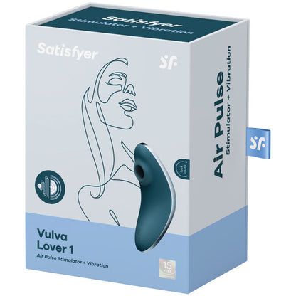 SATISFYER - VULVA LOVER 1 BLUE STIMULATOR AND VIBRATOR
