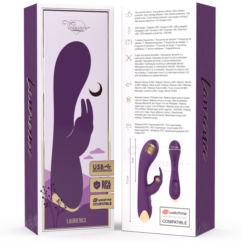 TREASURE - LAURENCE RABBIT VIBRADOR + MANDO CONTROL REMOTO WATCHME