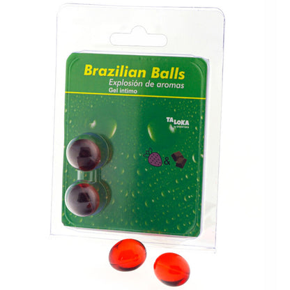 TALOKA - BOLAS BRASILEIRAS GEL ÍNTIMO MORANGO & CHOCOLATE 2 BOLAS