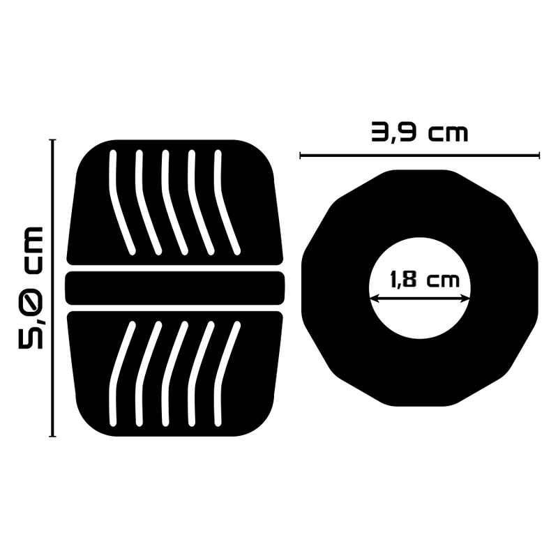 Powering - Super flexível e resistente anel de pênis 5 cm preto