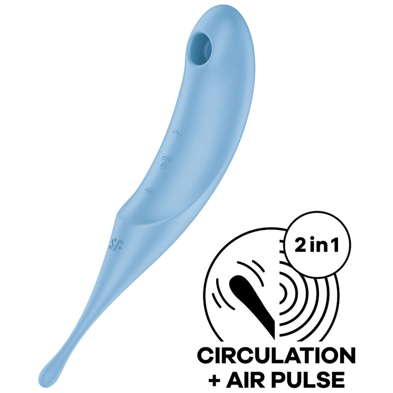 SATISFYER - TWIRLING PRO STIMULATOR AND VIBRATOR BLUE