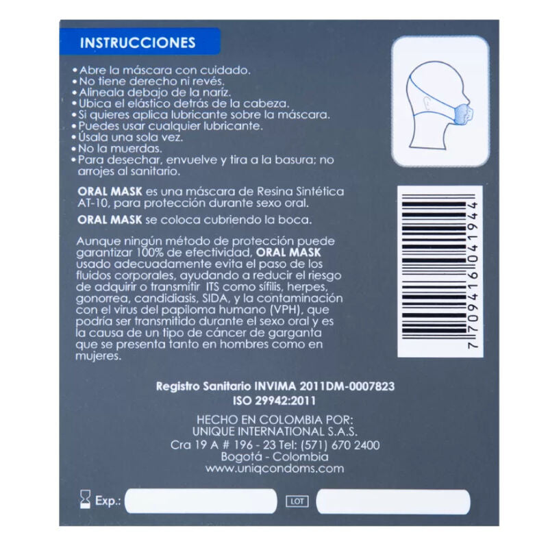 UNIQ - ORAL MASK PRESERVATIUS SENSE LATEX 1 UNITAT