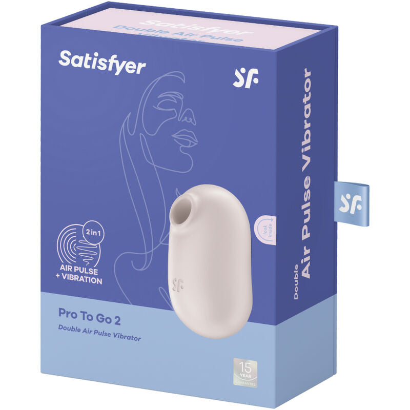 SATISFYER - PRO TO GO 2 DOUBLE STIMULATOR AND VIBRATOR BEIGE