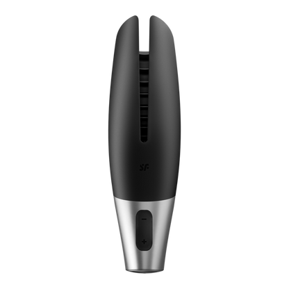 SATISFYER - POWER MASTURBATOR NEGRO Y PLATA