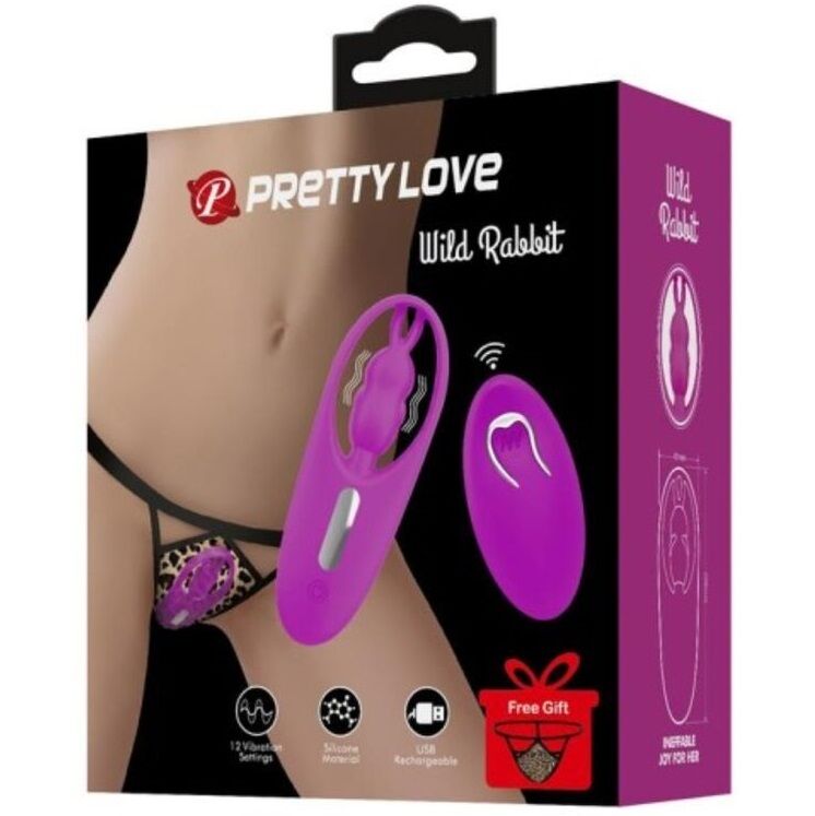 PRETTY LOVE - WILD RABBIT REMOTE CONTROLLED PANTY STIMULATOR, LILAC