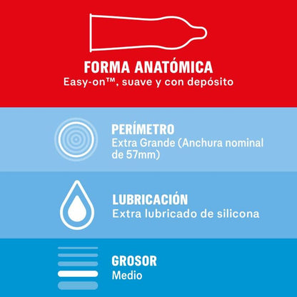 DUREX - PRESERVATIVOS SENSITIVO EXTRA LARGO XL 10 UNIDADES