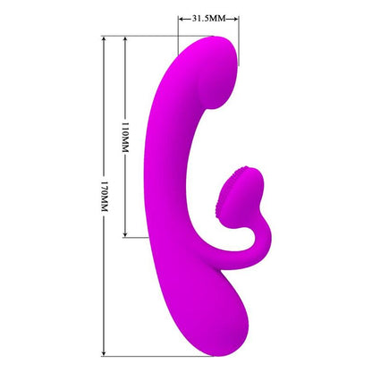PRETTY LOVE - SINCERE VIBRATOR AND CLITORAL SUCTION TOOL, PURPLE SILICONE
