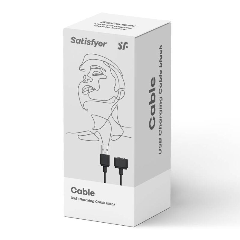 Satisfet: carregador negre de cable USB