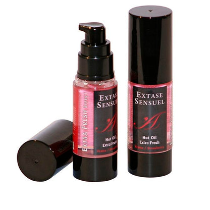 ÊXTASE SENSUAL - ÓLEO DE MASSAGEM EFEITO EXTRA FRESCO MORANGO 30 ML