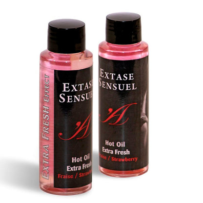 ÊXTASE SENSUAL - ÓLEO DE MASSAGEM EFEITO EXTRA FRESCO MORANGO 100 ML