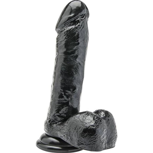 GET REAL - DILDO 18 CM CON TESTÍCULOS NEGRO