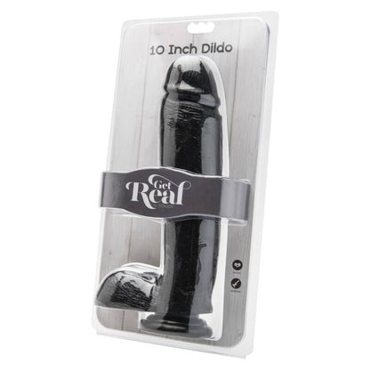 GET REAL - DILDO 25,5 CM CON TESTÍCULOS NEGRO