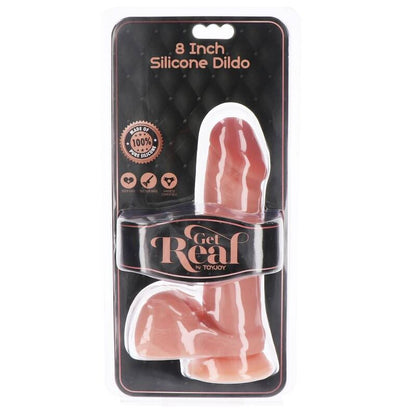 GET REAL - DILDO SILICONA 20,5 CM CON TESTÍCULOS NATURAL