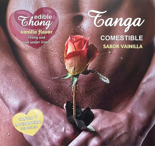 HOTFLOWERS - THONG + 2 VANILLA WAFER NIPPLES FOR MEN /es/pt/en/fr/it/