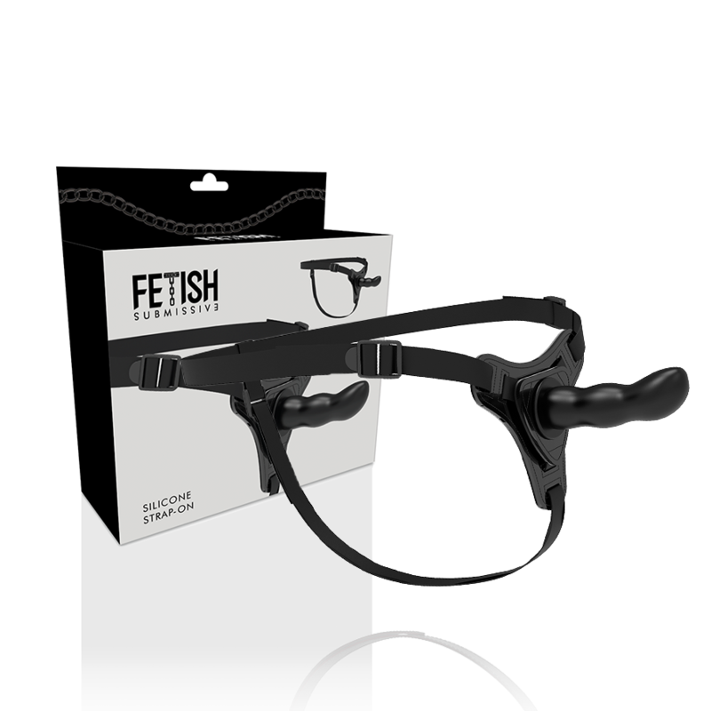 ARNÊS SUBMISSO FETICHE - SILICONE PRETO PONTO G 16 CM