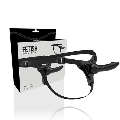 ARNÊS PARA SUBMISSO FETICHE - SILICONE PRETO REALISTA 16 CM