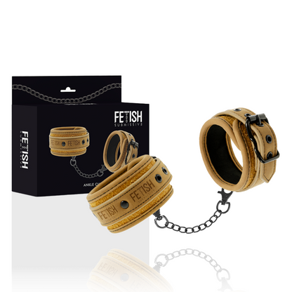FETISH SUBMISSIVE ORIGIN - VEGAN LEATHER ANKLE CUFFS WITH NEOPRENE LINING
