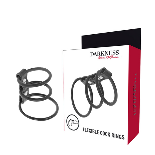 Darkness - 3 anells estableix el penis flexible