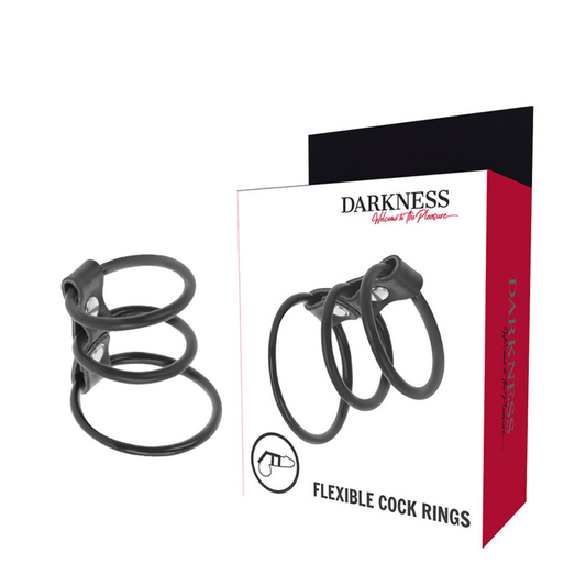 DARKNESS - SET DE 3 ANELLES PENIS FLEXIBLE