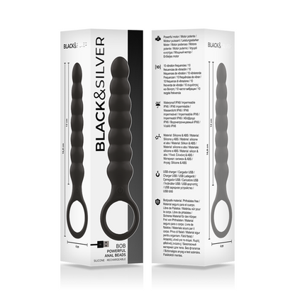 BLACK&SILVER - BOB POTENTE VIBRADOR DILATADOR ANAL SILICONA