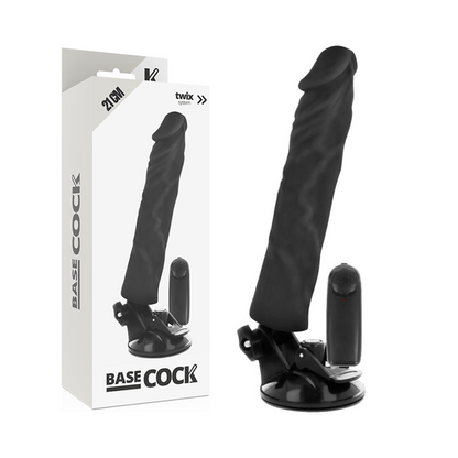 BASECOCK - VIBRADOR REALÍSTICO CONTROL REMOTO NEGRO 21 CM -O- 4 CM